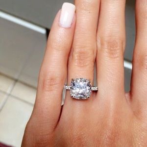 Jewelry 4 Carat Cushion Cut Synthetic Diamond Ring Poshmark